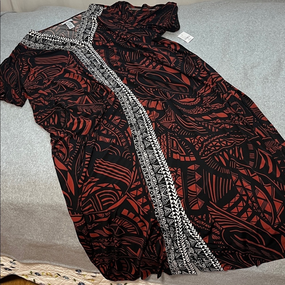 Catherines Boho Maxi Dress Womens 4X Slinky Stretch Modest